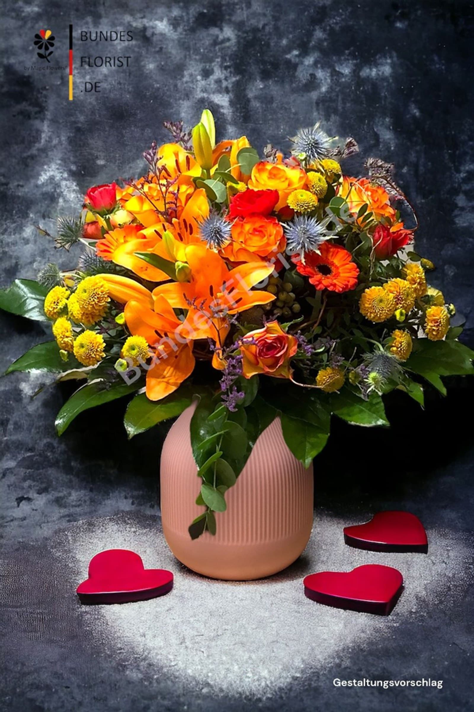 Blumenstrauß „Feueropal“