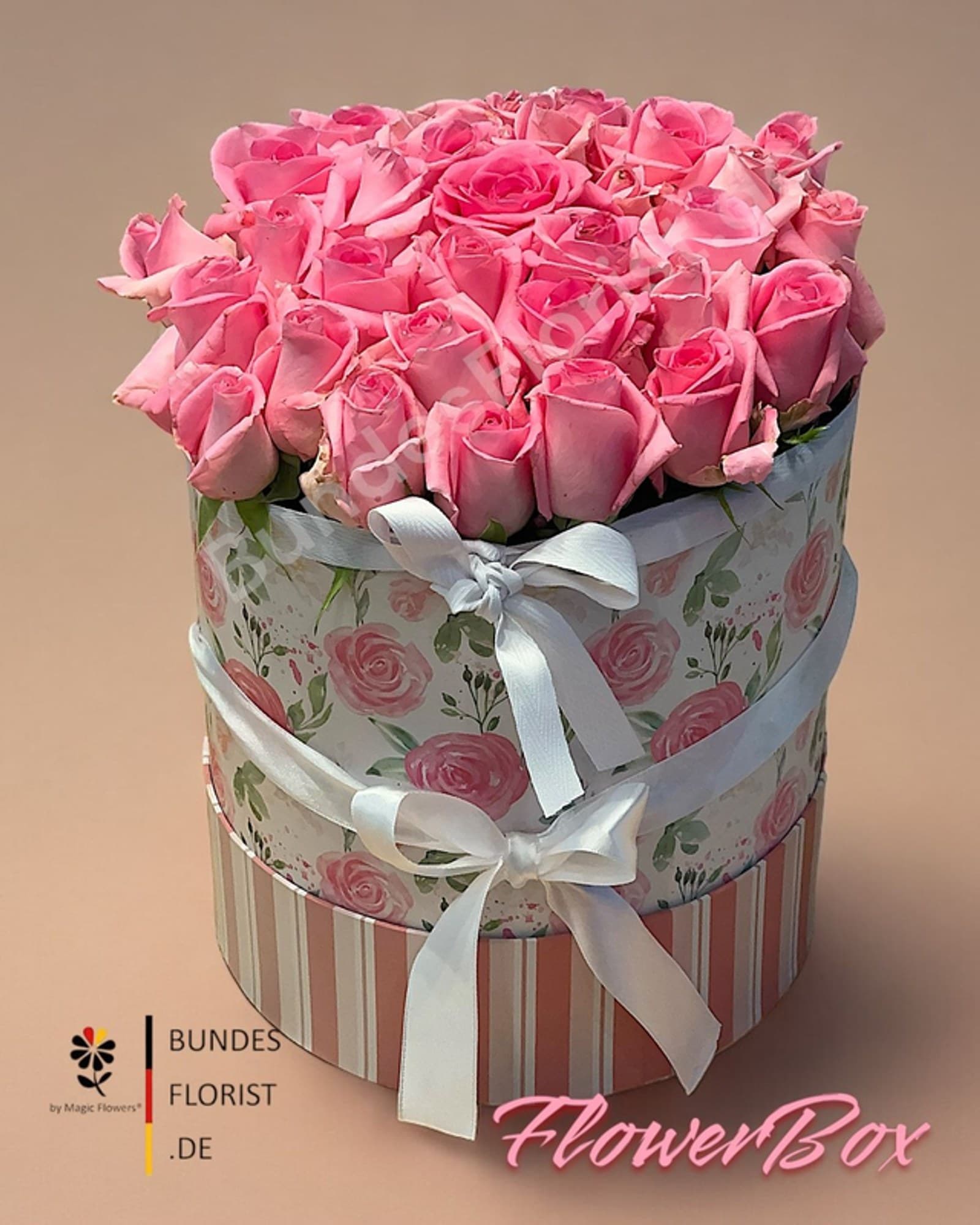 Pink Roses FlowerBox (Blumengesteck)